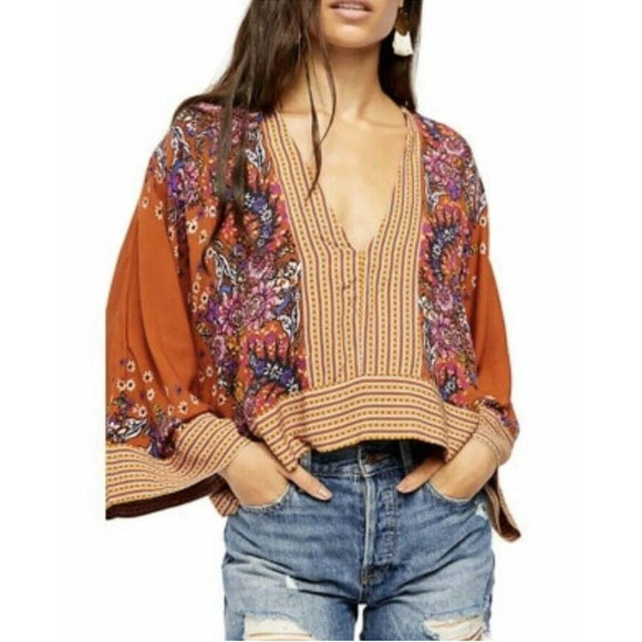 Free People Tops - Free People  Mix N Match Blouse Ladies Size Medium